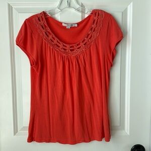 Boden Women's orange scoop-neck T-shirt size 10